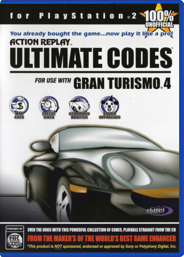 Action Replay Ultimate Cheats - Gran Turismo 4 - Playstation 2 Games