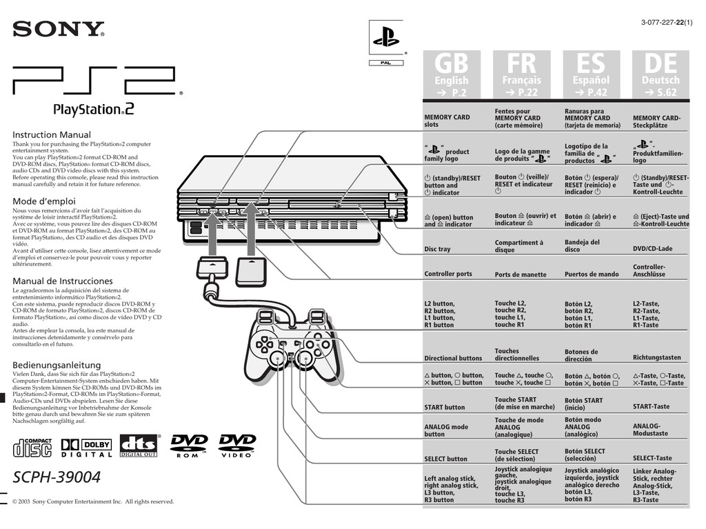 Handleiding - Playstation 2 Phat  - Playstation 2 Hardware