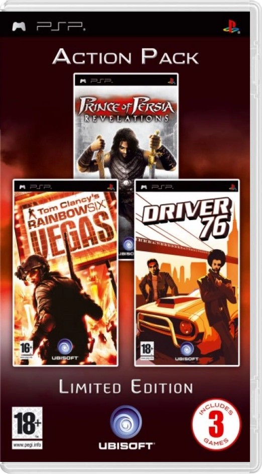 Action Pack (Driver 76 + Prince of Persia: Rvelations + Tom Clancy's Rainbow Six Vegas) - Playstation Portable Games