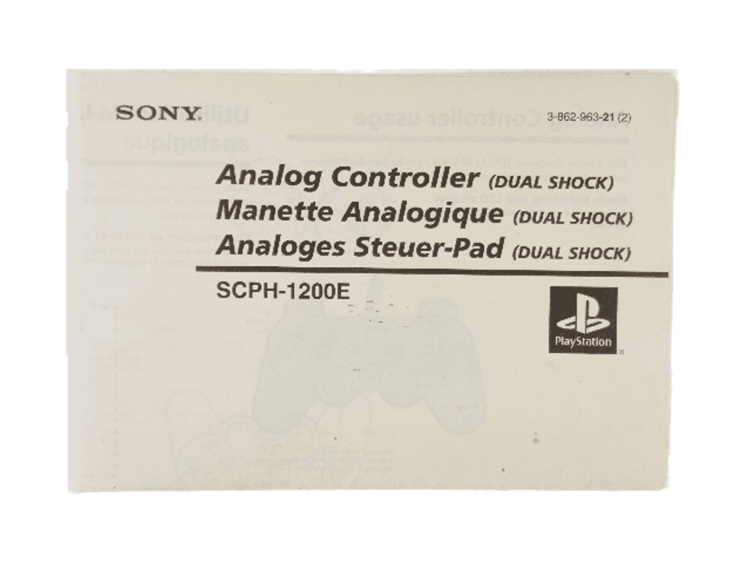 Handleiding - PlayStation 1 Controller (SCPH-1200E) - Playstation 1 Hardware