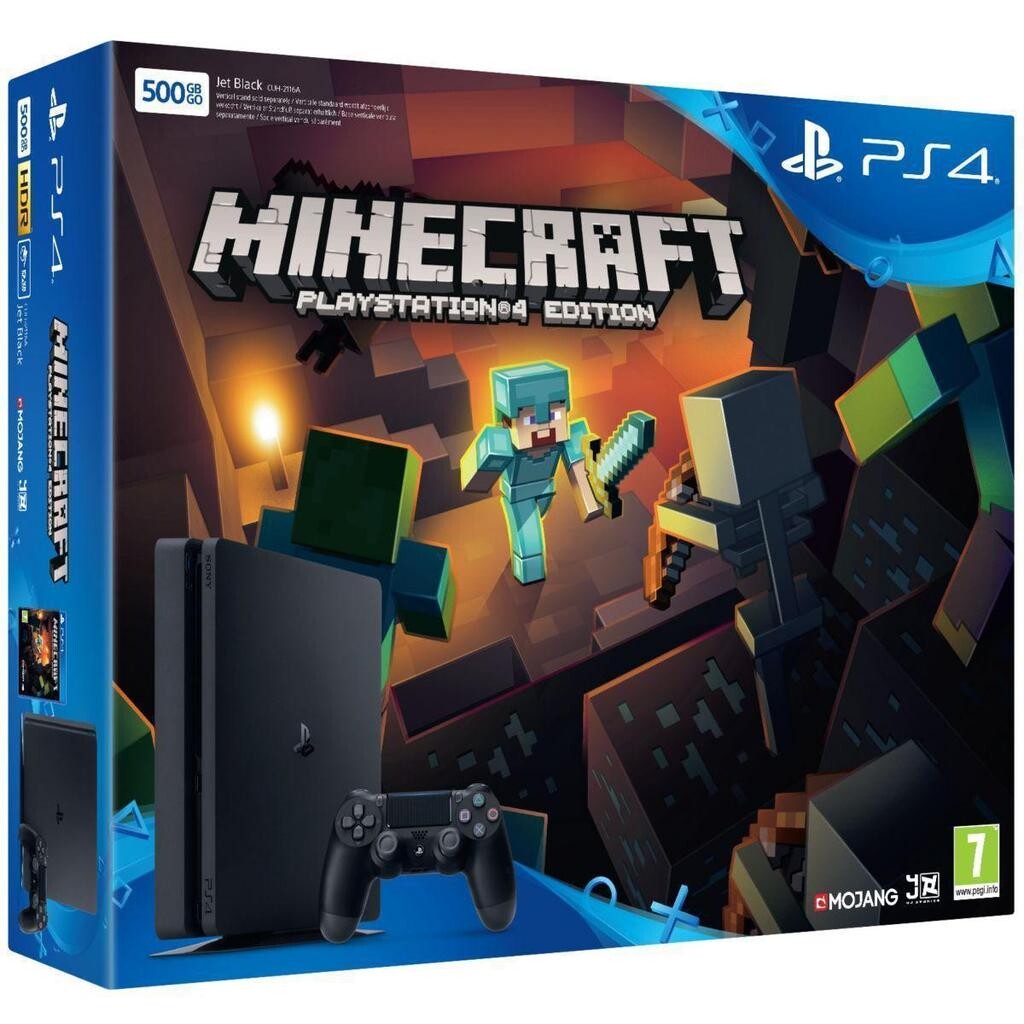 Sony PlayStation 4 Slim Starter Pack - 500GB DualShock V2 Minecraft Edition [Complete] - Playstation 4 Hardware