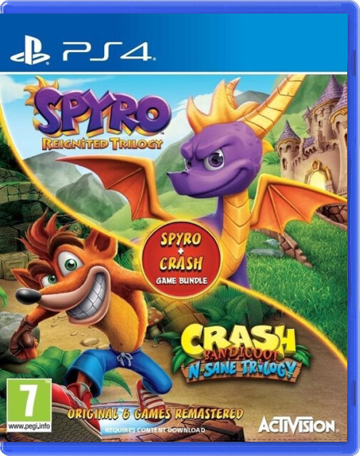 Spyro Reignited & Crash Bandicoot N.Sane Trilogy Double Pack Bundle - Playstation 4 Games