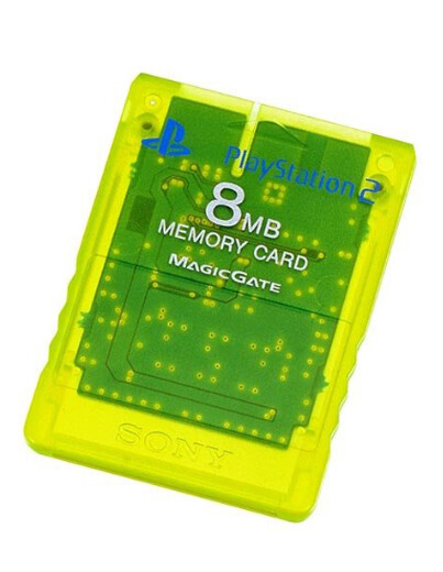 Originele Playstation 2 Memory Card - Clear Yellow (8 MB) - Playstation 2 Hardware