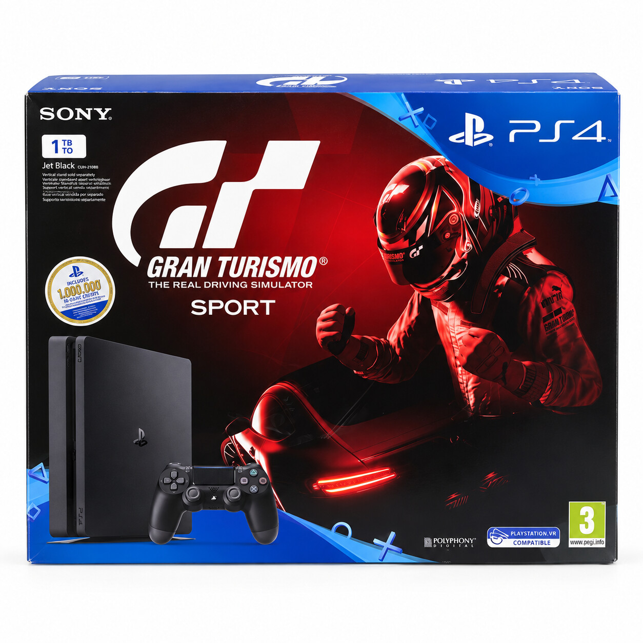 Sony PlayStation 4 Slim Console - 1TB - Gran Tursimo The Real Driving Simulation Sport Edition - Playstation 4 Hardware